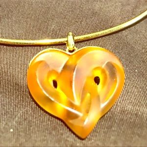 Lalique heart on gold chain ( 14k?).